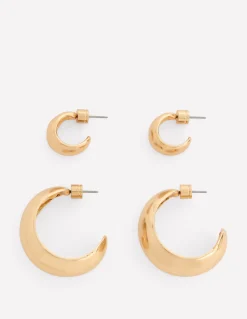 2 paires de boucles d'oreilles domes lisses