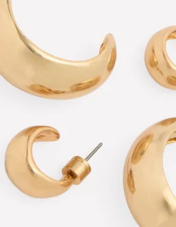 2 paires de boucles d'oreilles domes lisses