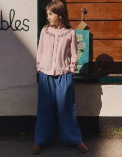 Blouse à empiècement volanté