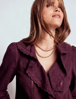 Blouse brodée à volants