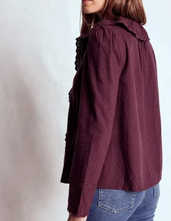 Blouse brodée à volants