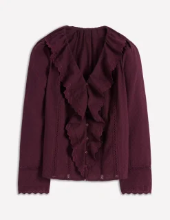 Blouse brodée à volants