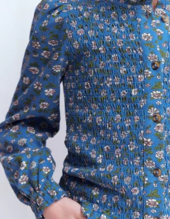 Blouse en jersey à smocks