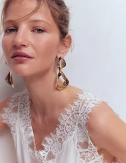 Boucles d’oreilles doubles martelées