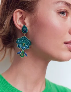 Boucles d’oreilles habillées à fleurs