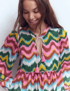 Caftan bohème avec liens au col