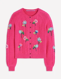 Cardigan Liv à torsades et broderie