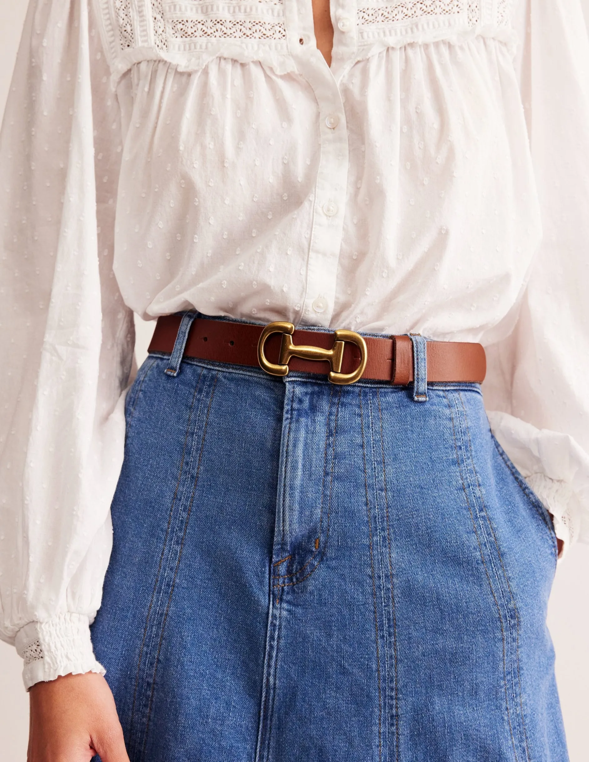 Ceinture Iris à mors en cuir