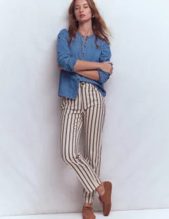 Chemise à manches gigot en jean