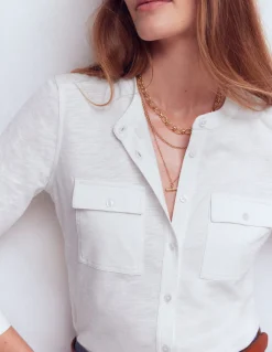 Chemise avec poche surpiquée
