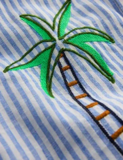 Chemise brodée à manches courtes