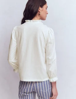 Chemise Emily à volants et pompons