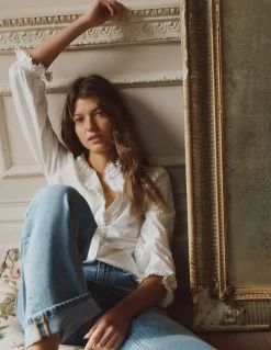 Chemise Emily à volants et pompons