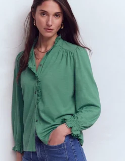 Chemise Emily à volants et pompons