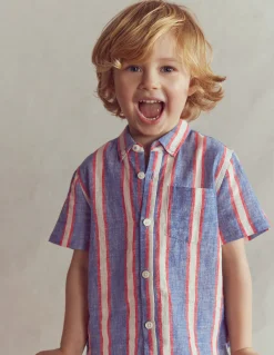 Chemise en coton et lin