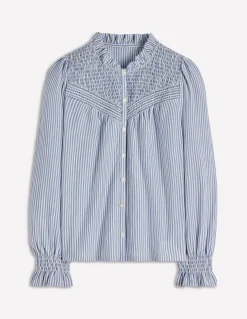 Chemise en jersey avec empiècement à smocks