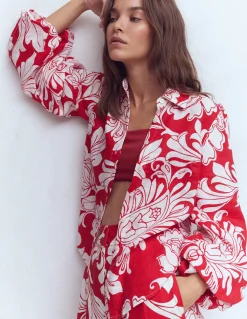 Chemise en lin à manches bouffantes