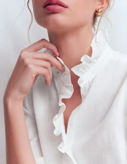 Chemise Isabel en lin à volants