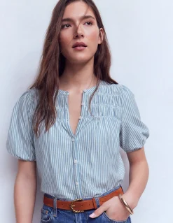 Chemise manches courtes Mya à smocks