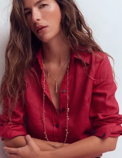 Collier à double rangée de perles