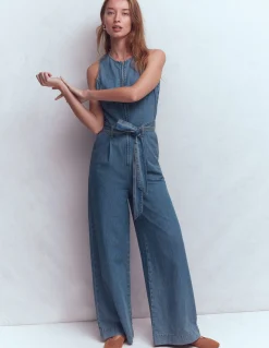 Combinaison sans manches en jean