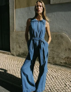Combinaison sans manches en jean