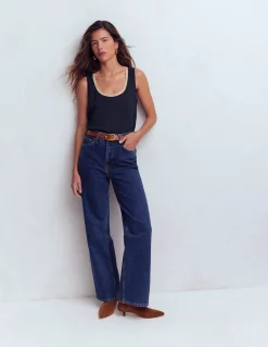 Débardeur col U à détails métallisés