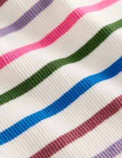 Débardeur côtelé à bordure en dentelle