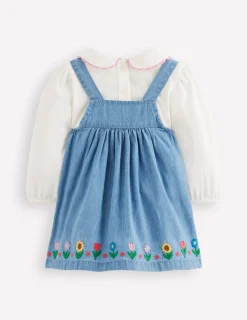 Ensemble avec robe chasuble brodée