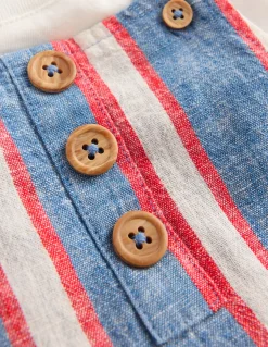 Ensemble avec salopette courte tissée