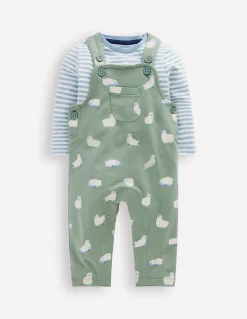 Ensemble avec salopette en jersey