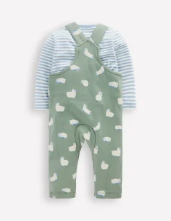 Ensemble avec salopette en jersey