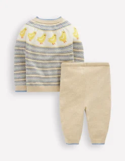 Ensemble en maille motif jacquard