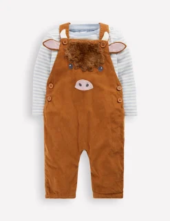 Ensemble fantaisie avec salopette en velours côtelé