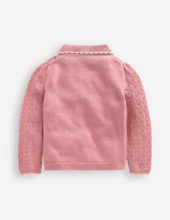 Gilet à col en pointelle