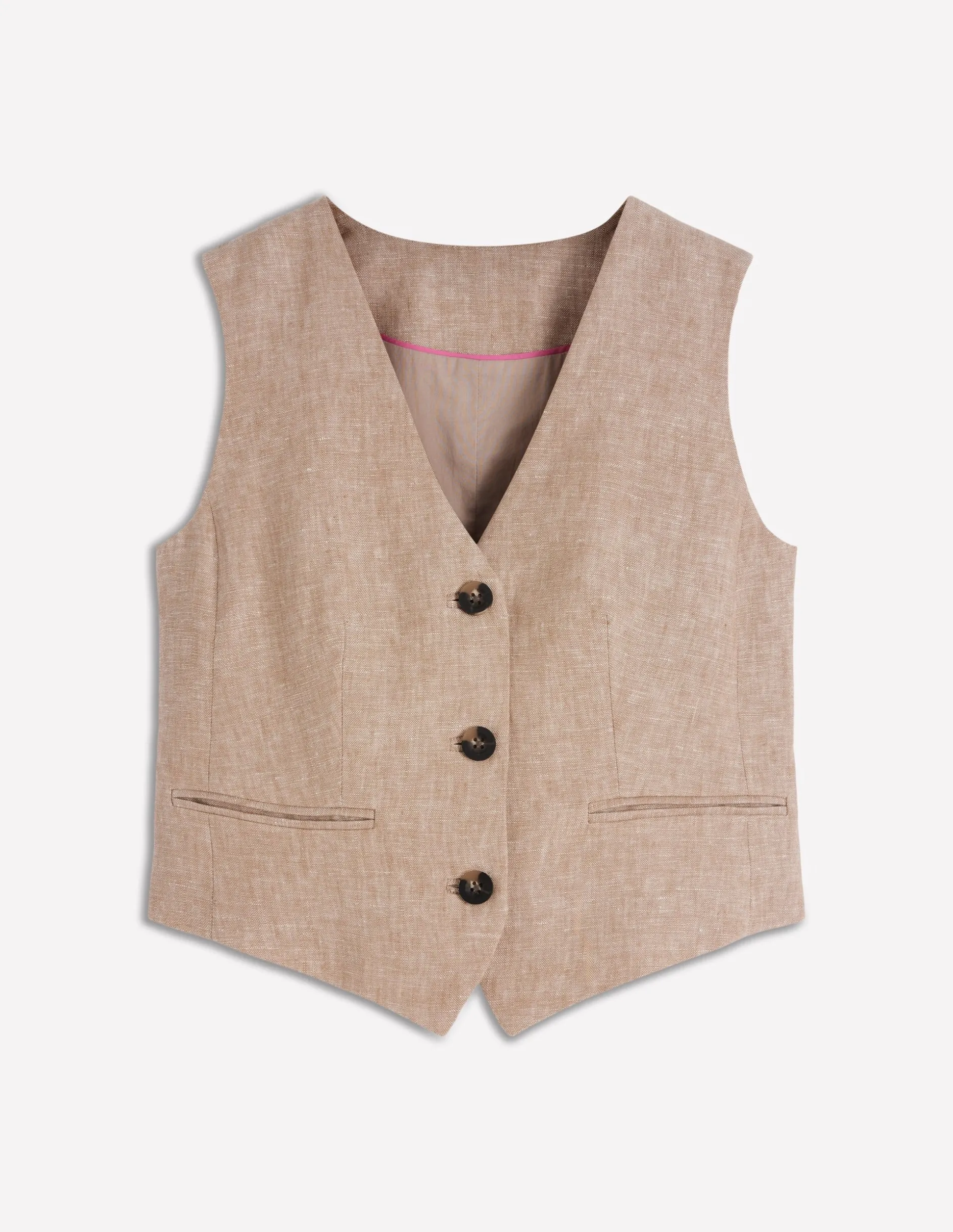 Gilet de costume col V en lin