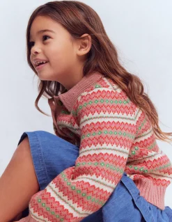 Gilet motif jacquard à col