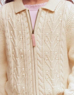 Gilet zippé et torsadé à col