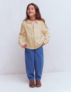 Gilet zippé et torsadé à col