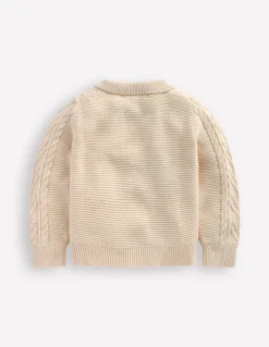 Gilet zippé et torsadé à col