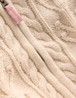 Gilet zippé et torsadé à col