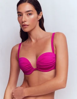 Haut de bikini à bonnets plissés