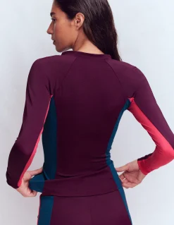 Haut de plage à manches raglan et protection solaire