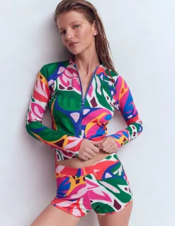 Haut de plage à manches raglan et protection solaire