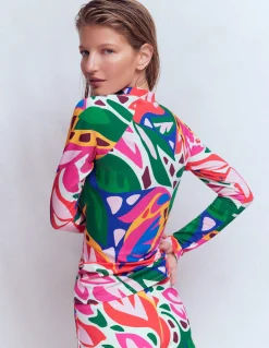 Haut de plage à manches raglan et protection solaire