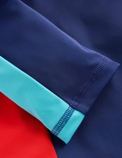 Haut de plage colourblock avec protection solaire