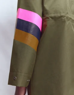 Imperméable long rayé