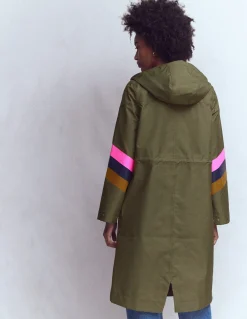 Imperméable long rayé