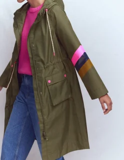 Imperméable long rayé