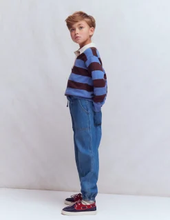 Jean à enfiler resserré aux chevilles